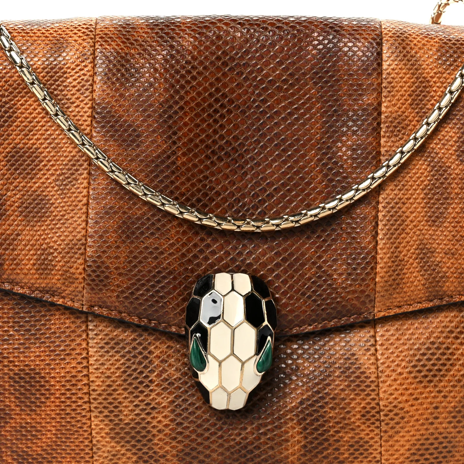 Karung Serpenti Forever Medium Shoulder Bag Brown - Top Club