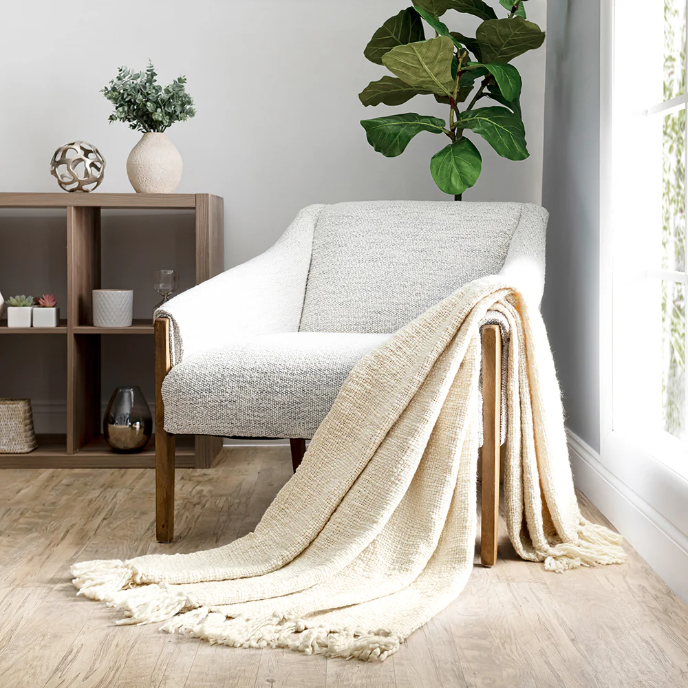 Slub-Yarn Throw Blanket (Sale)