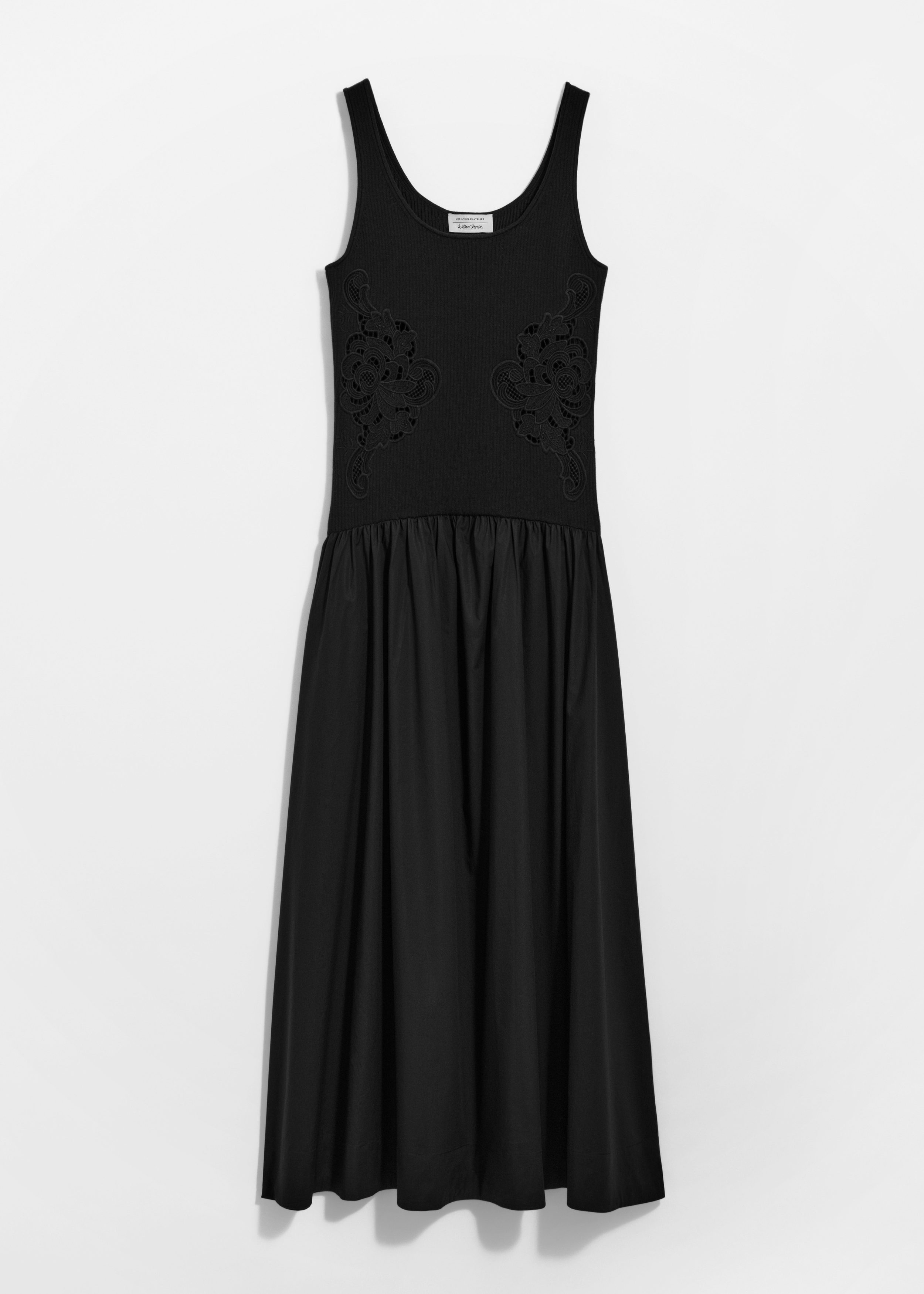 & Other Stories EMBROIDERED TANK MIDI DRESS