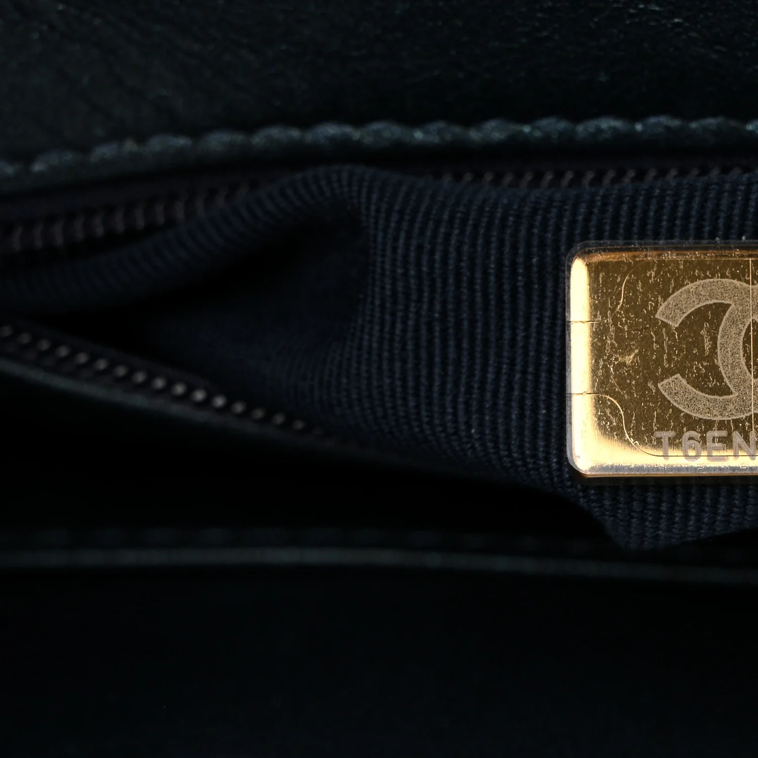 Metallic Aged Calfskin Quilted Nano Kelly Shopper Navy - Top Club