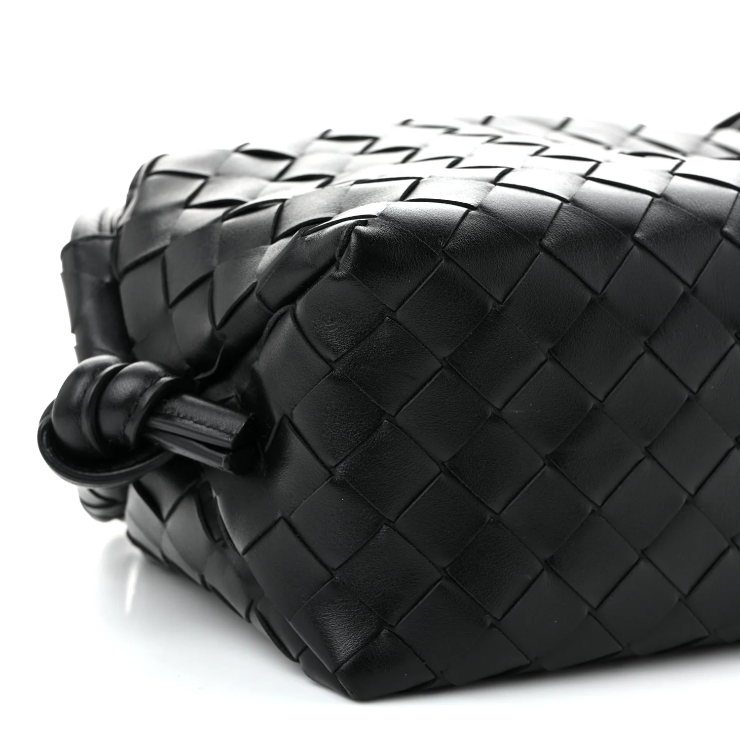 Calfskin Intrecciato Small Loop Top Handle Black - Top Club