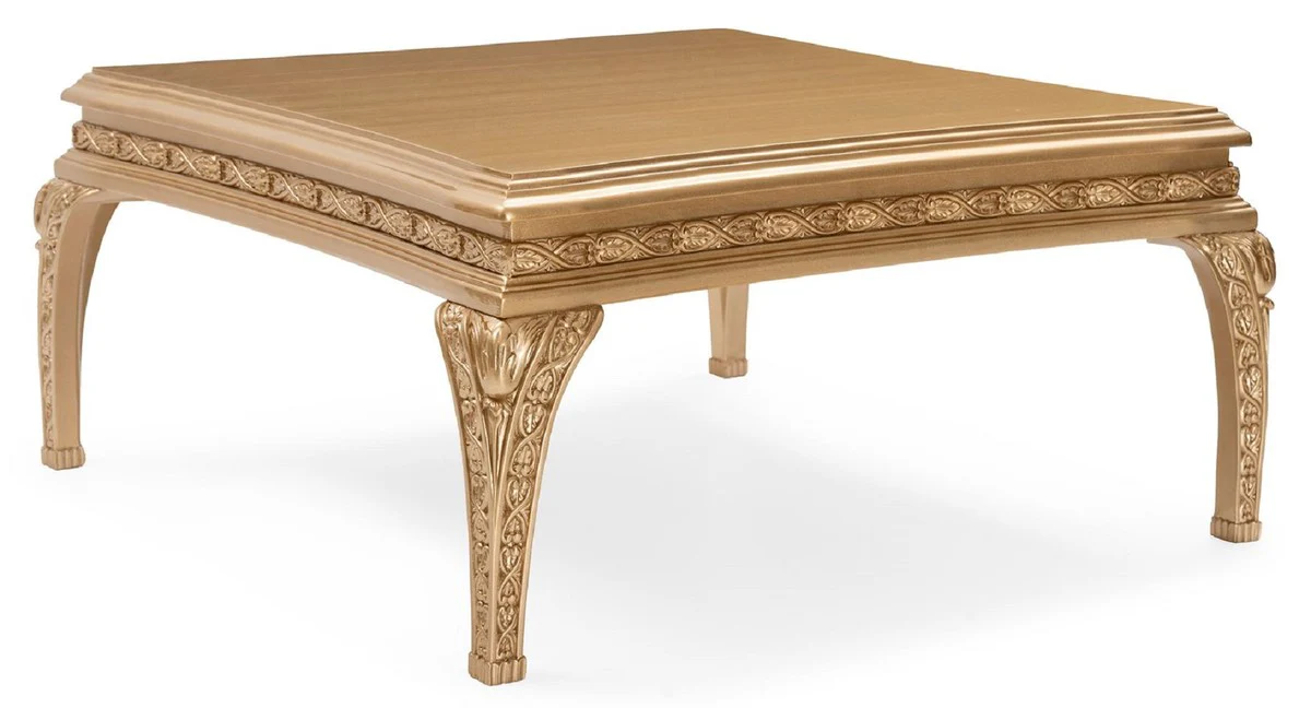 Luxury Baroque Coffee Table Gold - Square Baroque Style Living Room Table - Baroque Style Living Room Furniture - Handmade Baroque Furniture - Luxury Furniture in Baroque Style - Noble & Magnificent