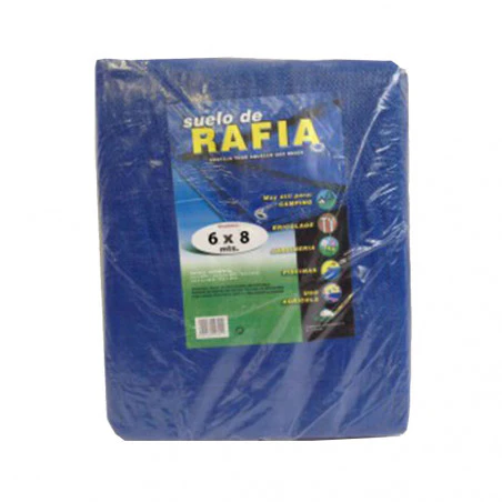 Rafia canvas 6 x 8 blue
