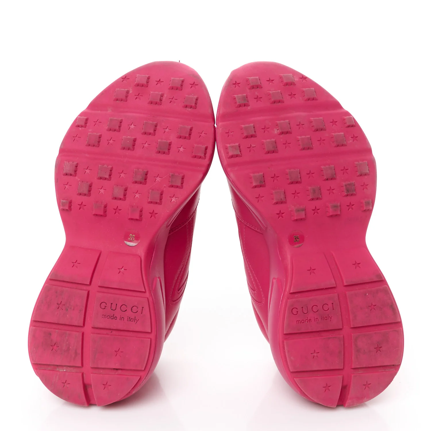 Calfskin Logo Womens Rhyton Sneakers 35 Box Pink - Top Club