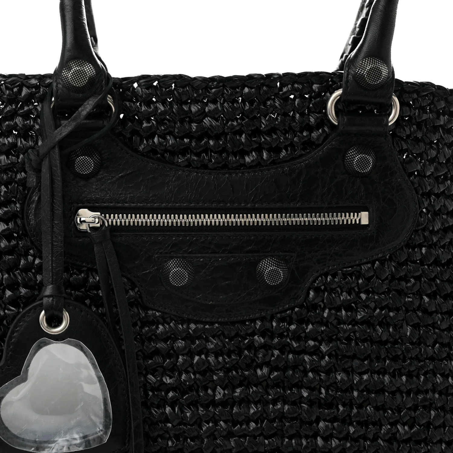 Raffia Woven Large Le Cagole Panier Tote Black - Top Club