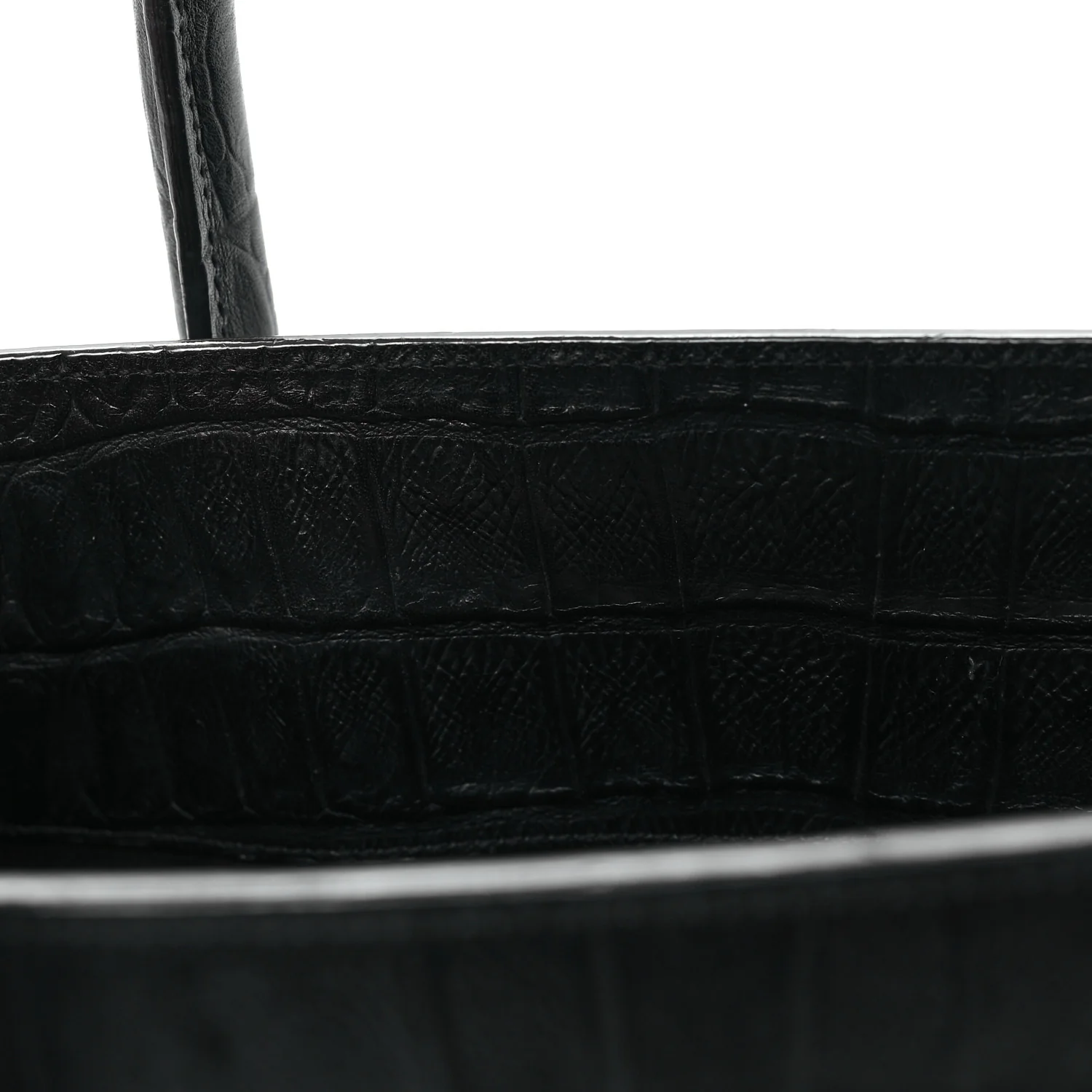Calfskin Crocodile Embossed Large Sac De Jour Carryall Black - Top Club