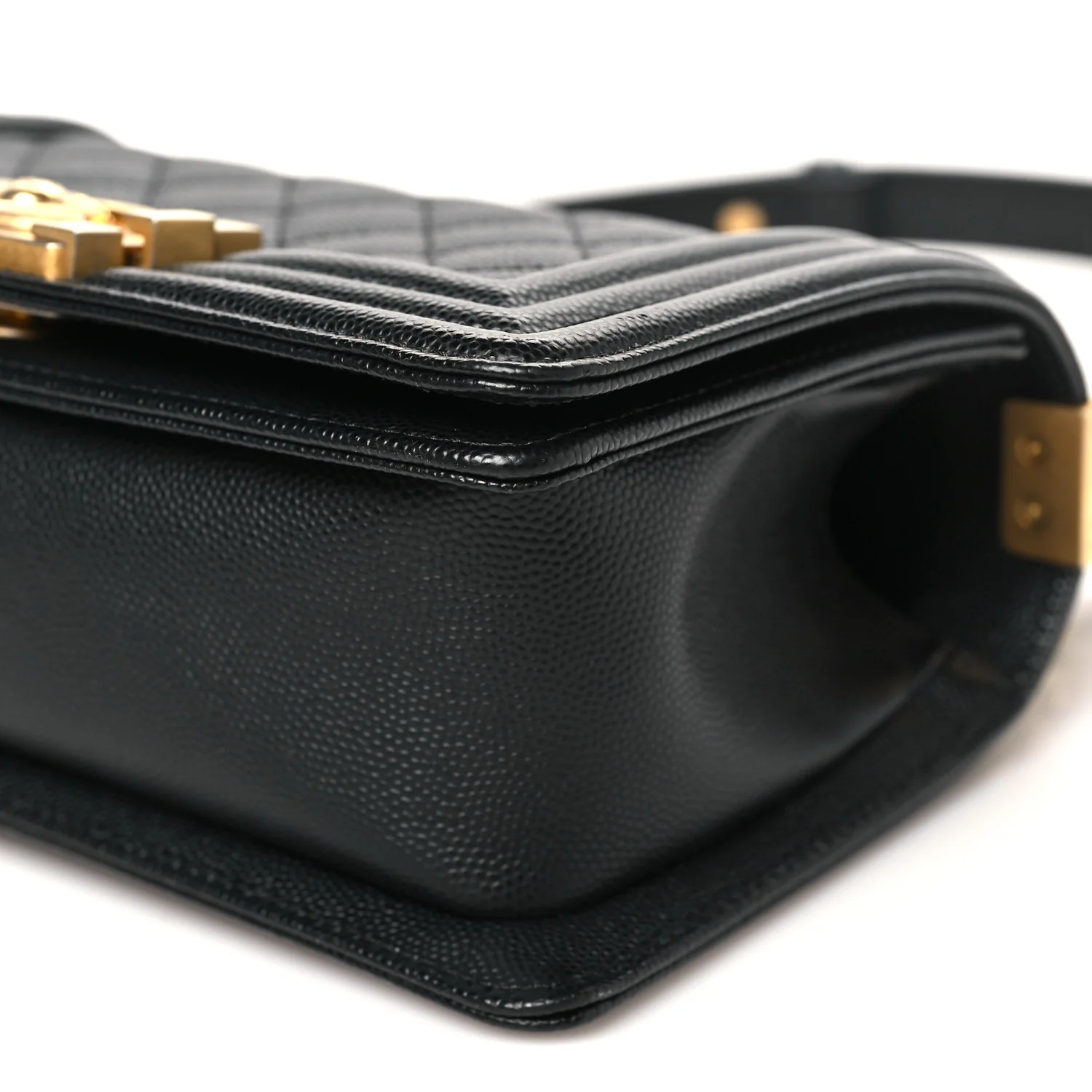 Caviar Quilted Small Boy Flap Black - Top Club