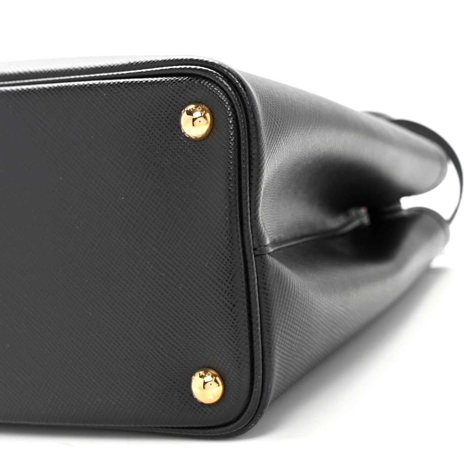 Saffiano Cuir Small Double Bag Black Fuoco - Top Club