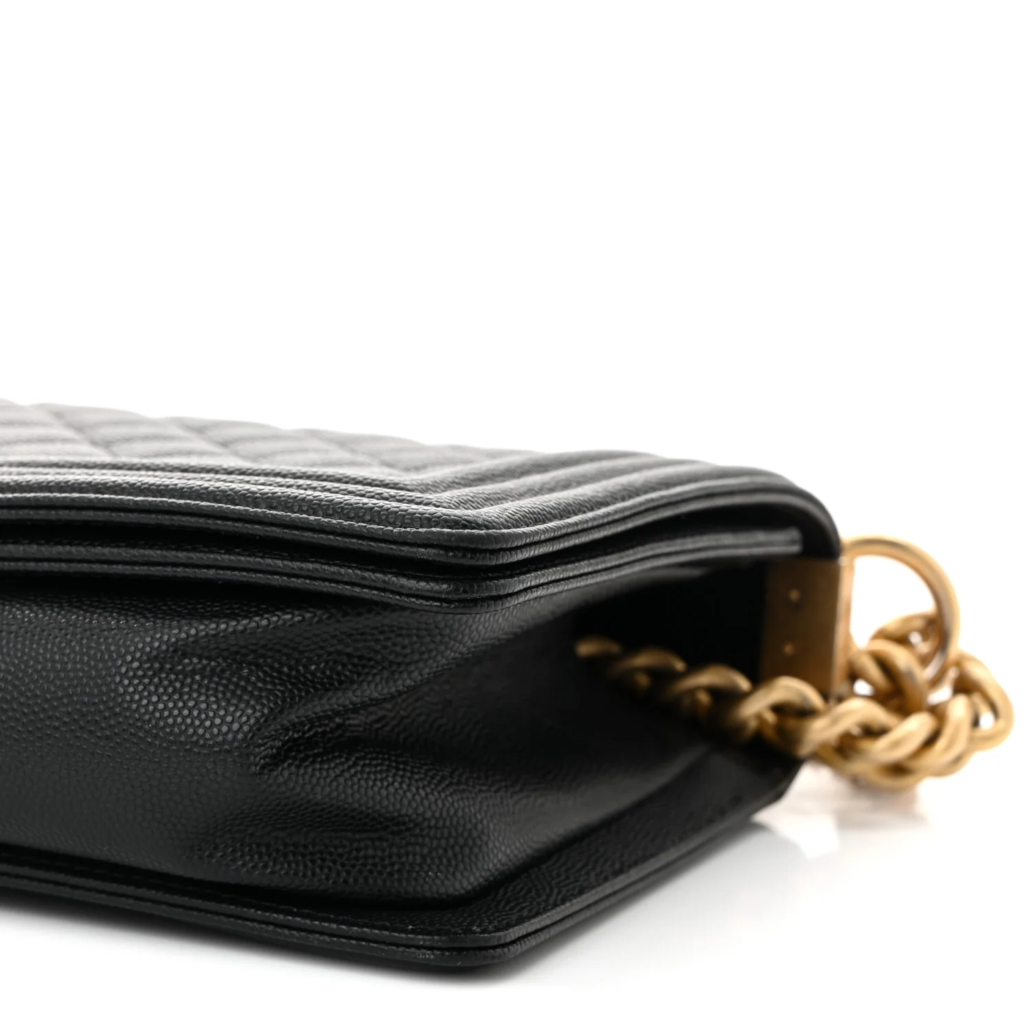 Caviar Quilted Medium Boy Flap Black - Top Club