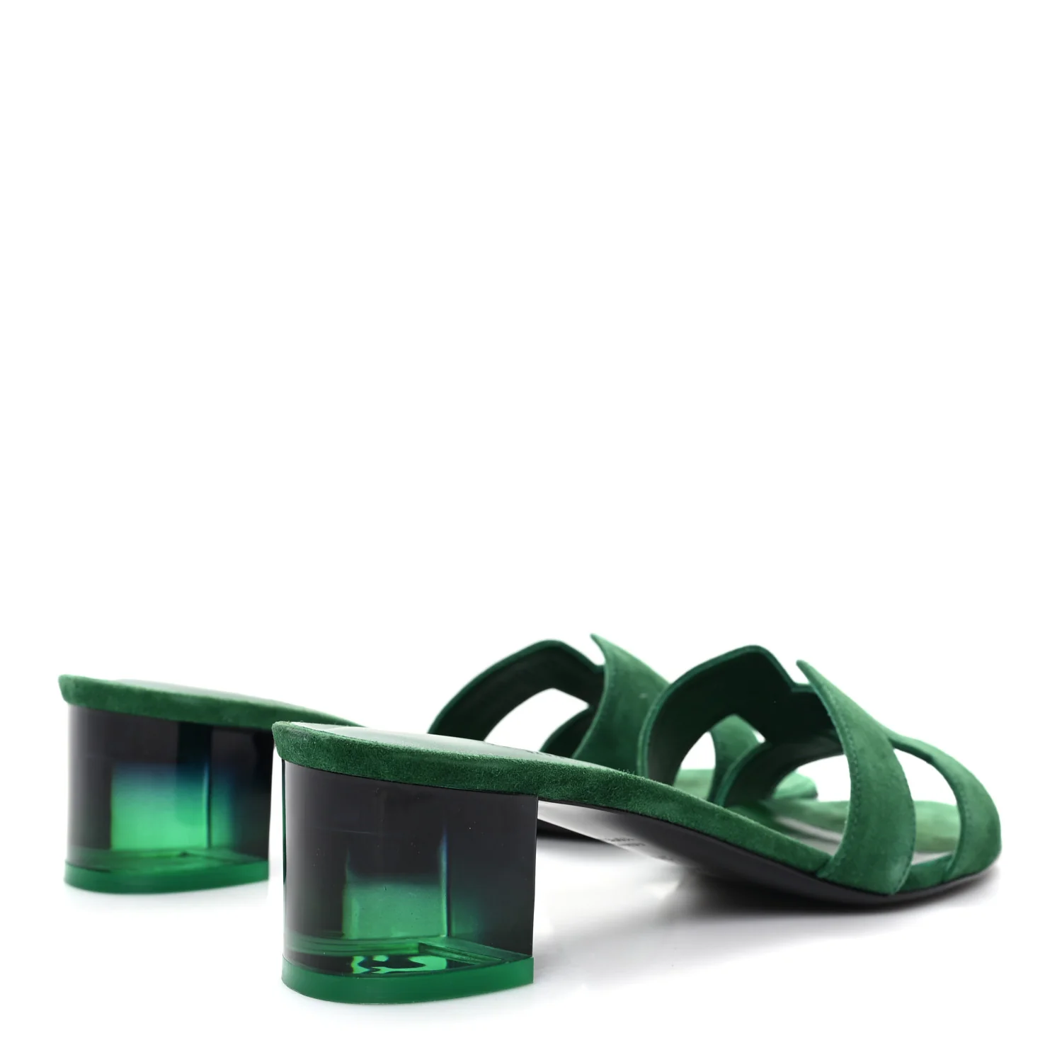 Suede Goatskin Oasis Sandals 39.5 Vert Electrique - Top Club