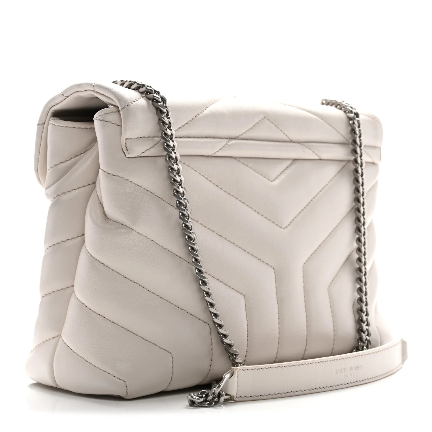 Calfskin Y Quilted Monogram Small Loulou Chain Satchel Ivory - Top Club