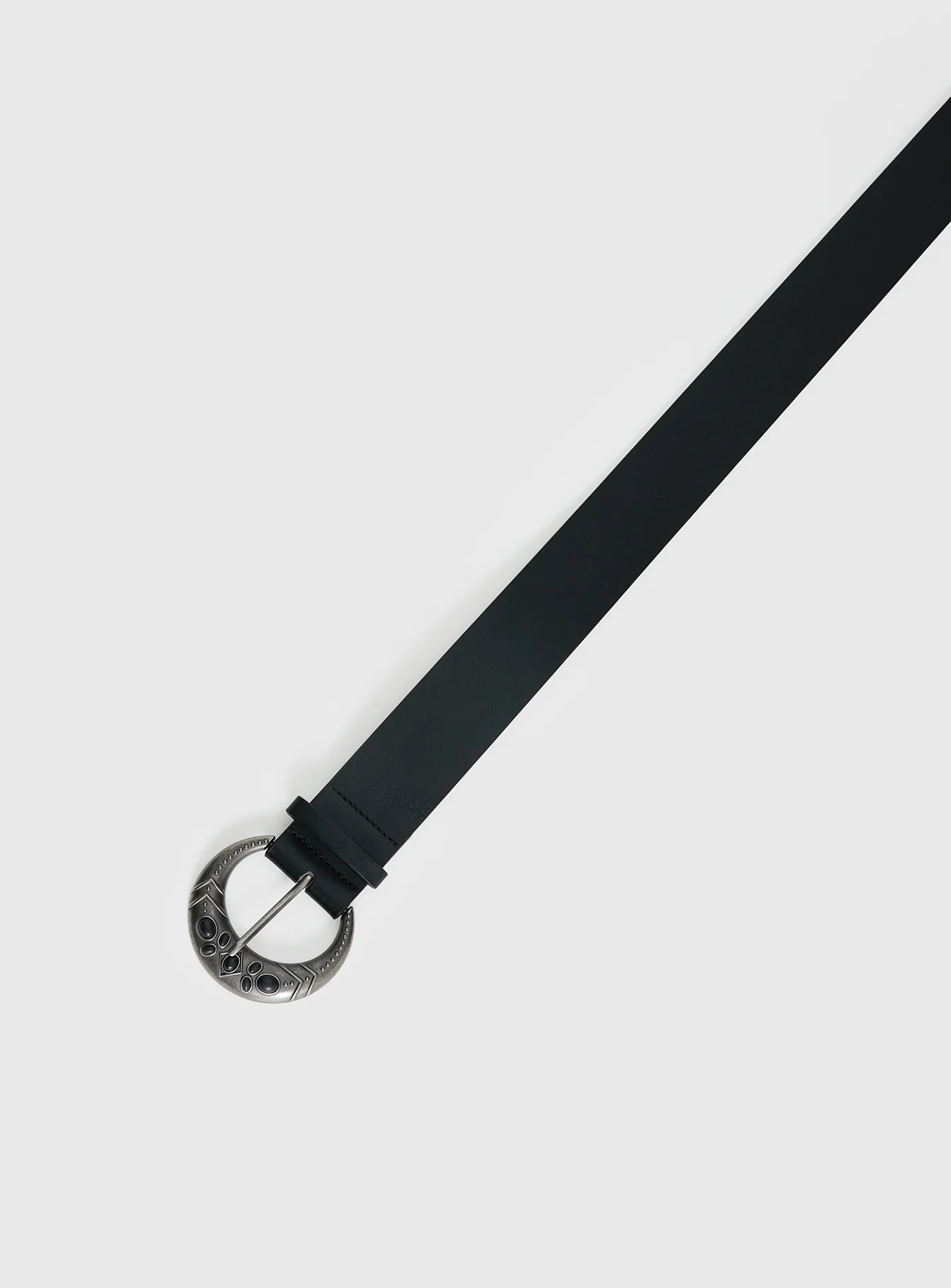 Emlynn Faux Leather Belt Black / Silver
