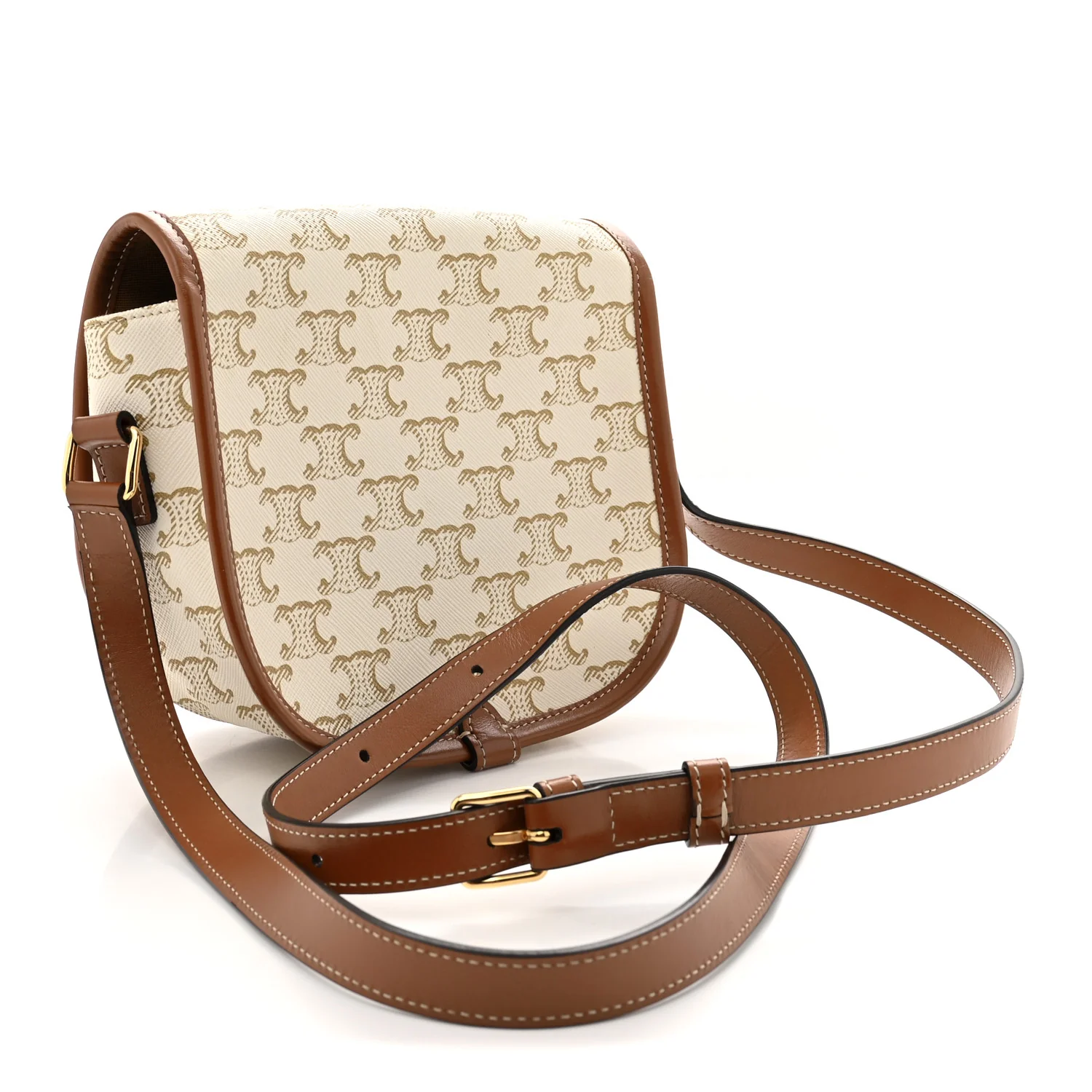 Triomphe Canvas Medium Folco Bag White - Top Club