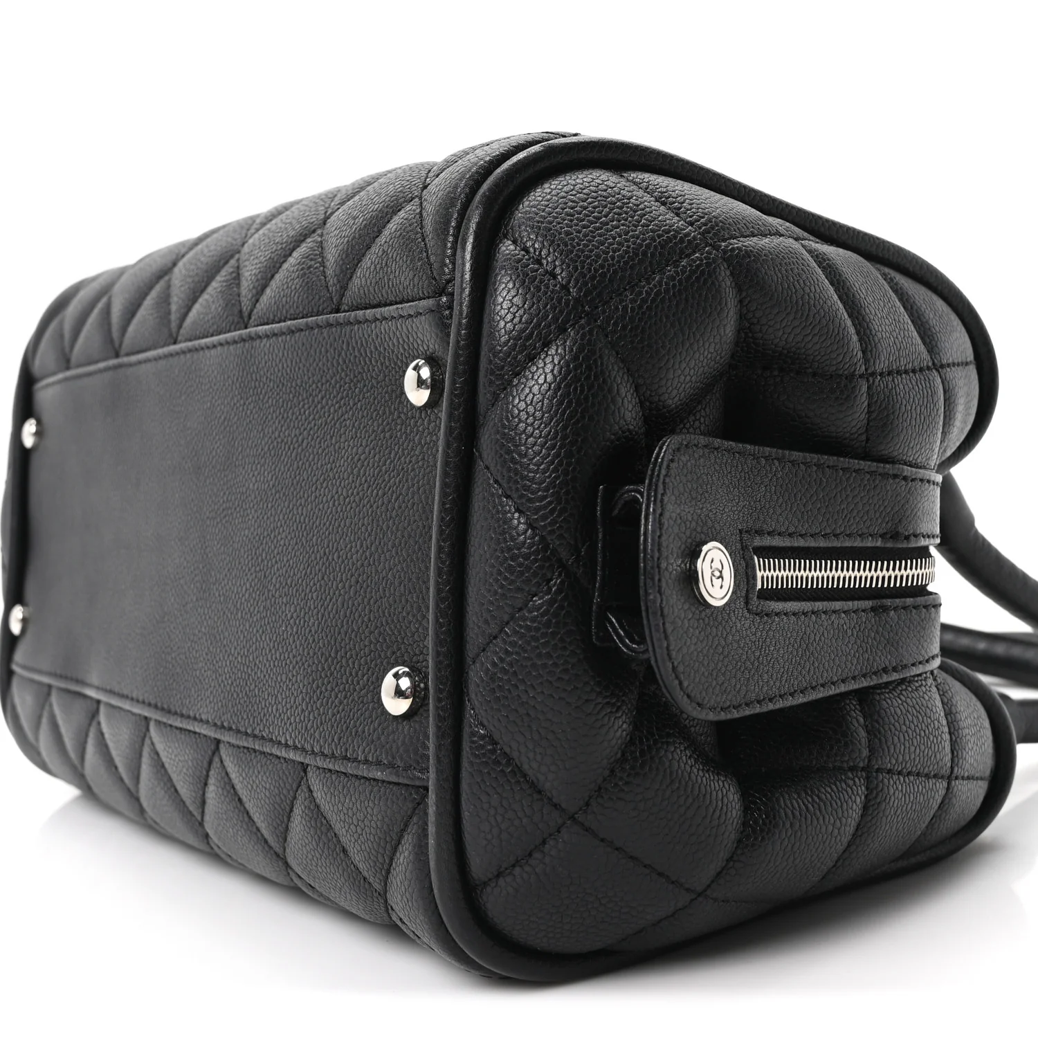 Caviar Quilted Timeless Bowler Black - Top Club