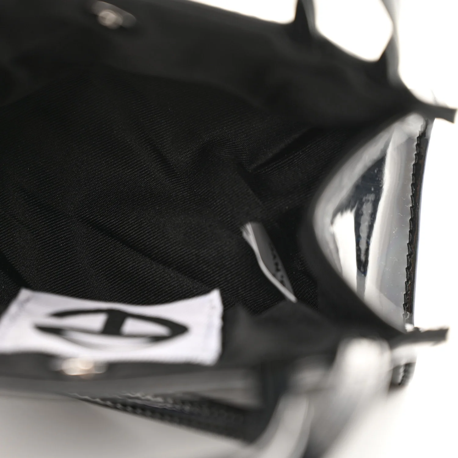 Patent Vegan Leather Small Shopping Bag Black Rainbow - Top Club