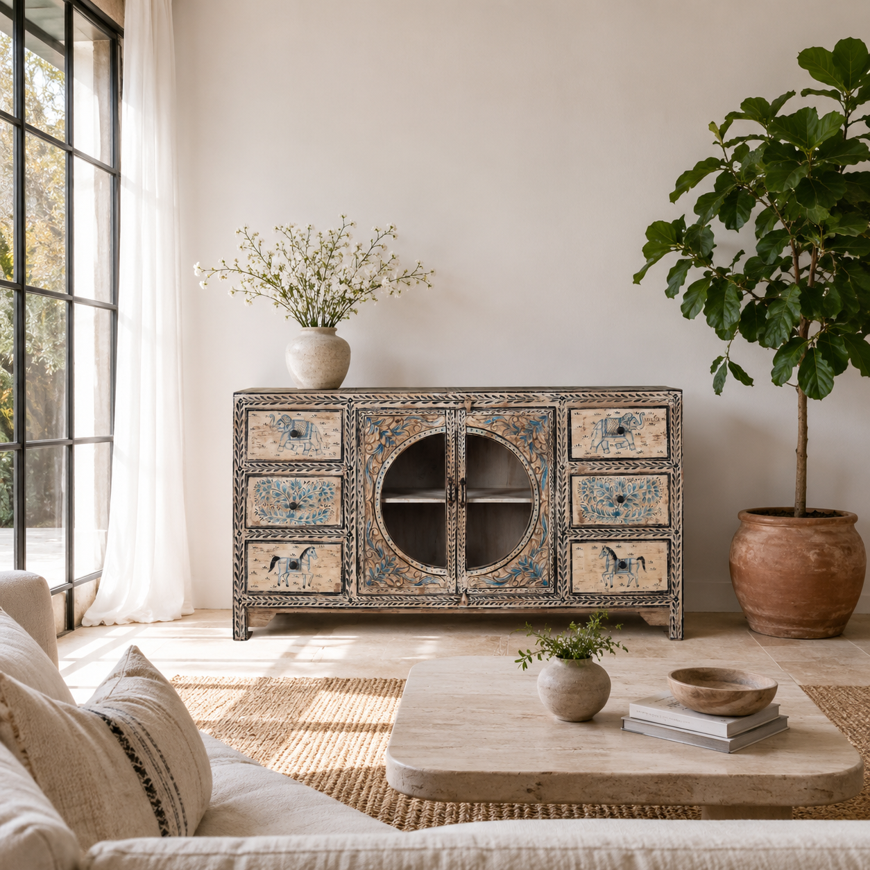 Anaya - Handbeschilderd Boho Dressoir