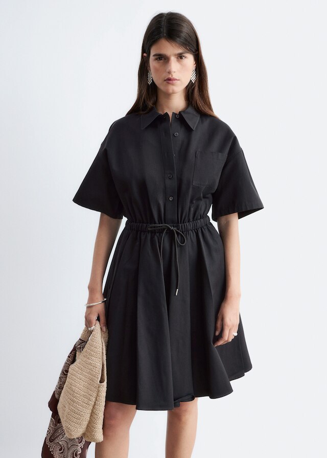 & Other Stories FLARED DRAWCORD MINI DRESS