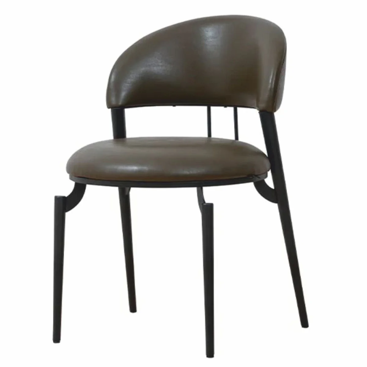 Luxury Faux Leather Dining Room Chair Dark Gray / Black - Dining Room Furniture