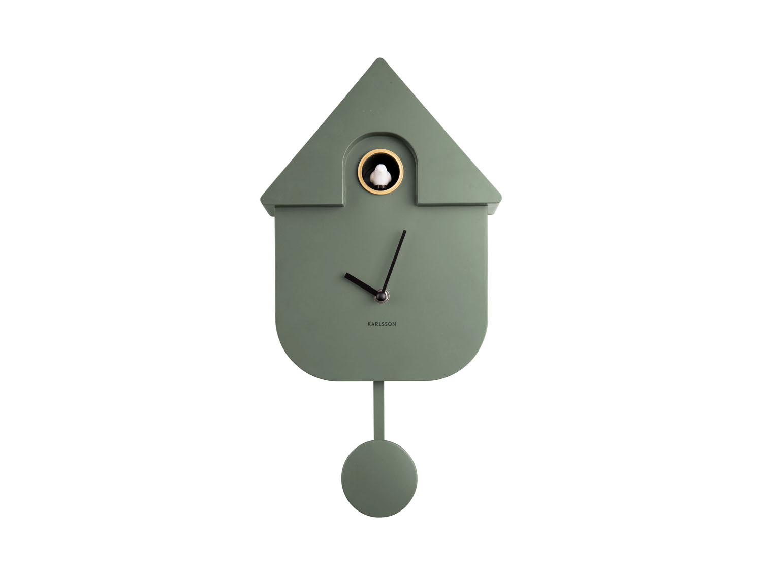 Wall clock Modern Cuckoo ABS jungle green