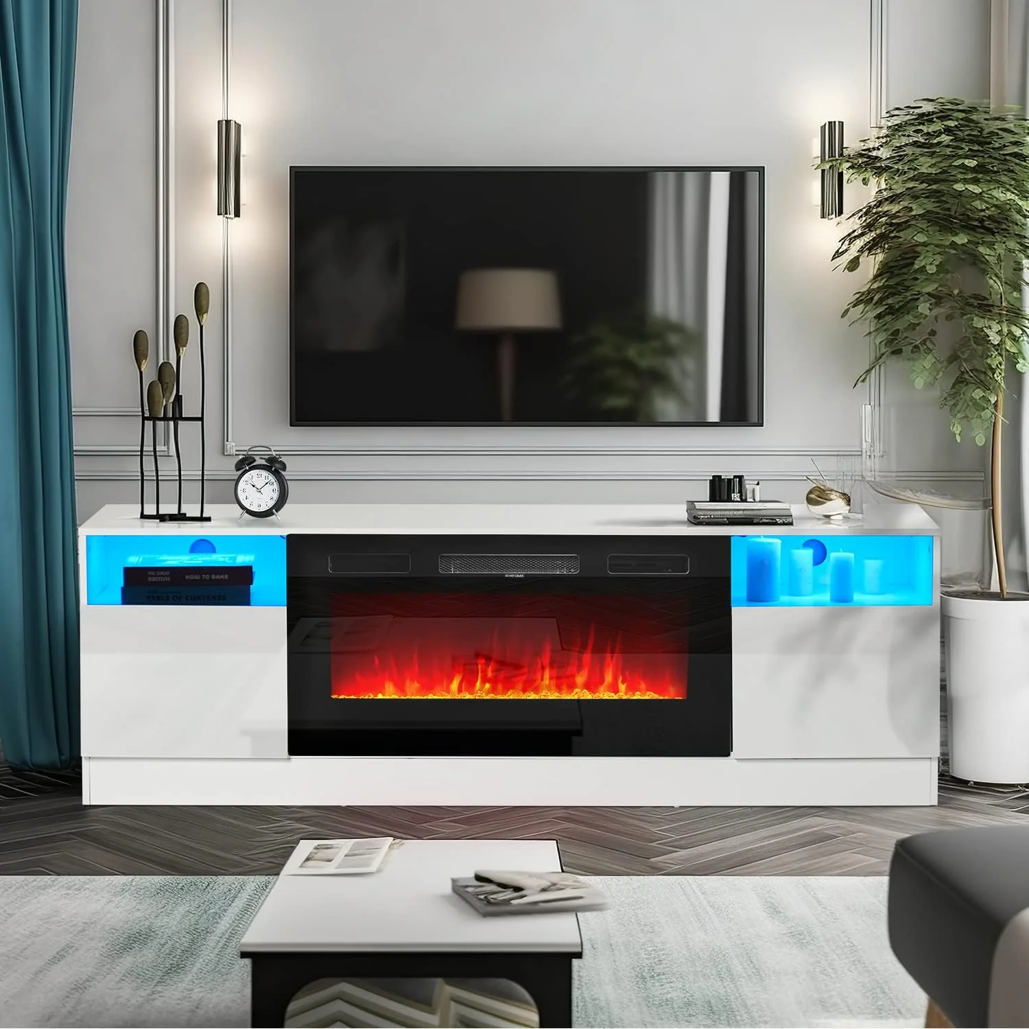 Oneinmil Fireplace TV Stand with 36