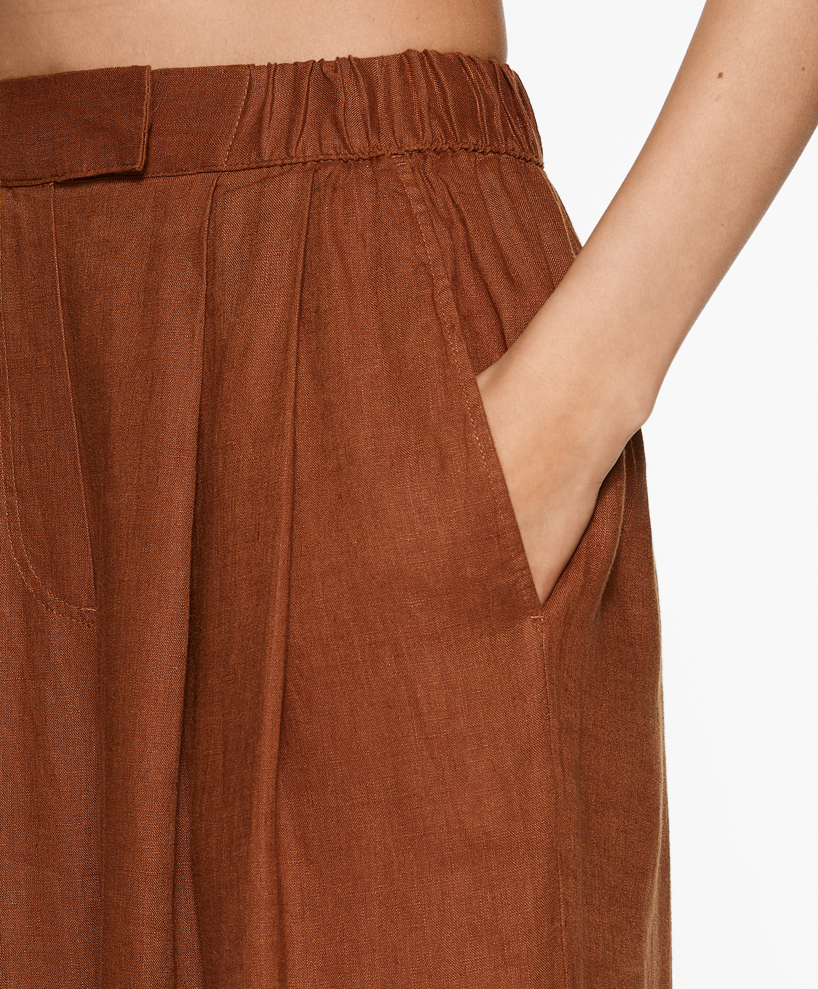 OYSHO Tailored-fit 100% linen trousers