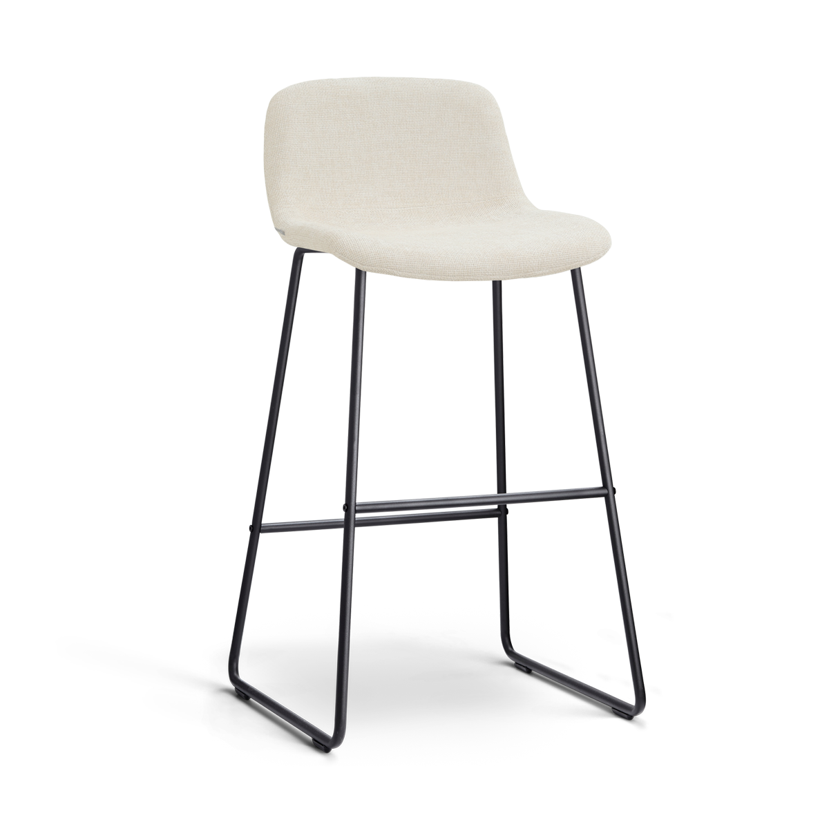 Barkruk Nino-Mats zwart onderstel cottonbeige 75 cm