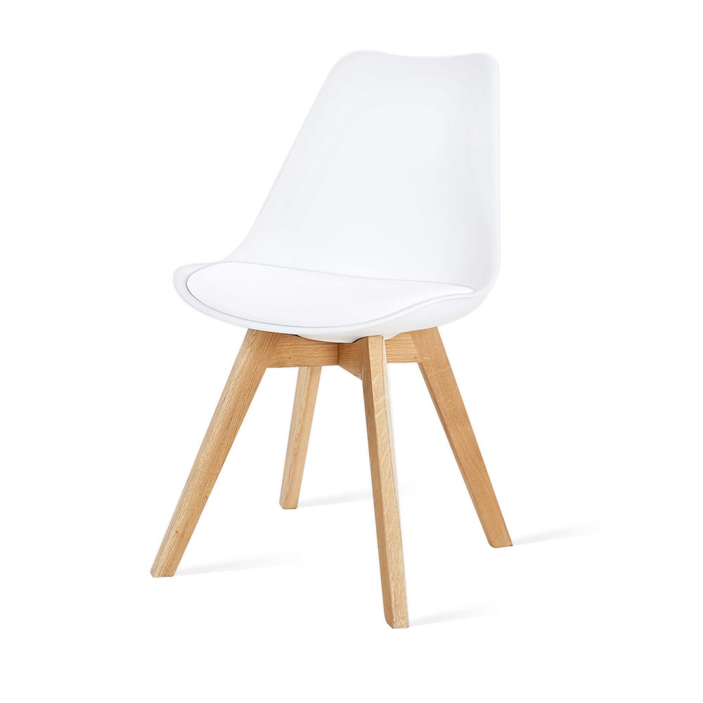 Eetkamerstoel Madera Wit - houten onderstel