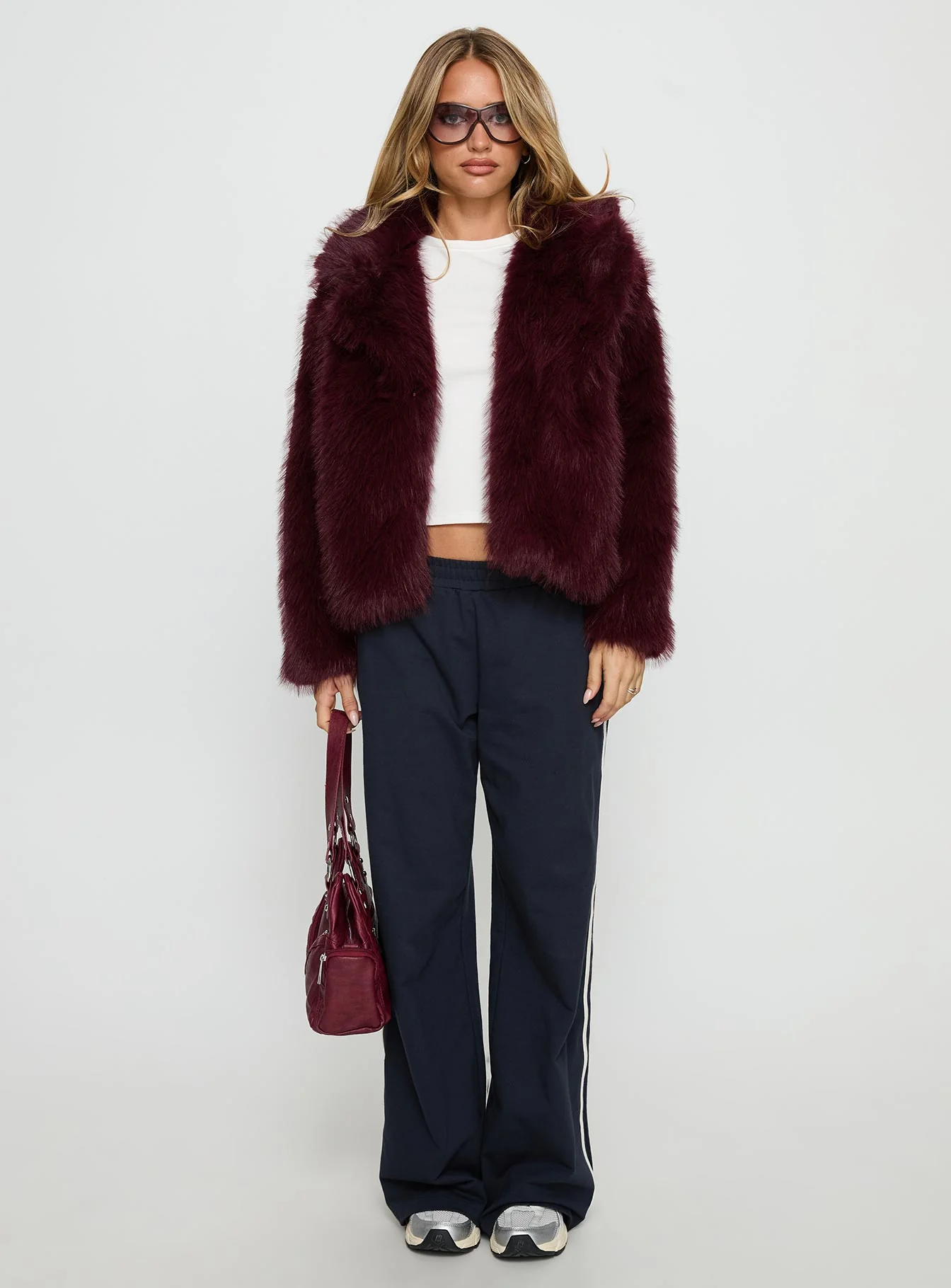 Liannah Faux Fur Jacket Red