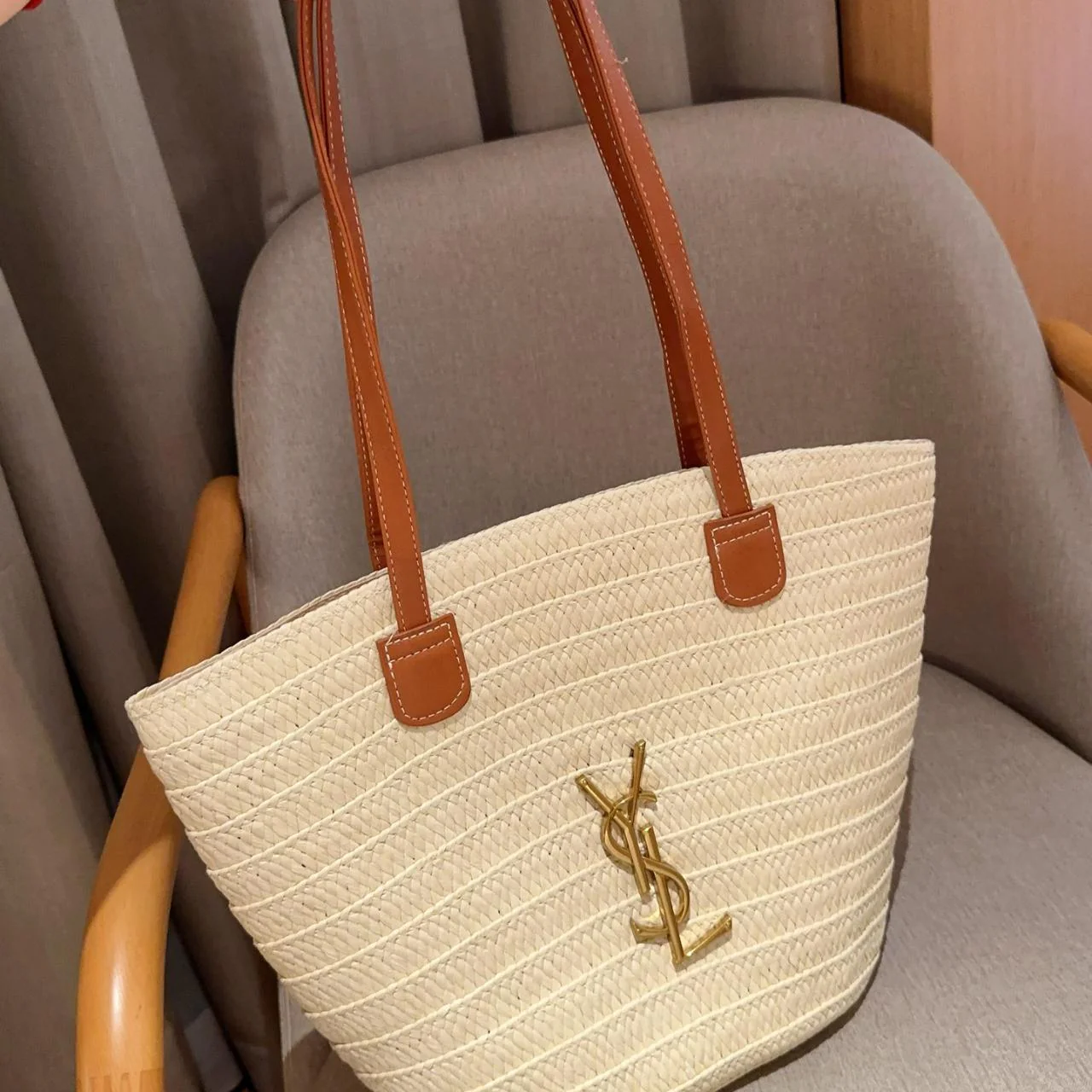 SAINT LAURENT ysl straw basket tote bag Tote - Top Club