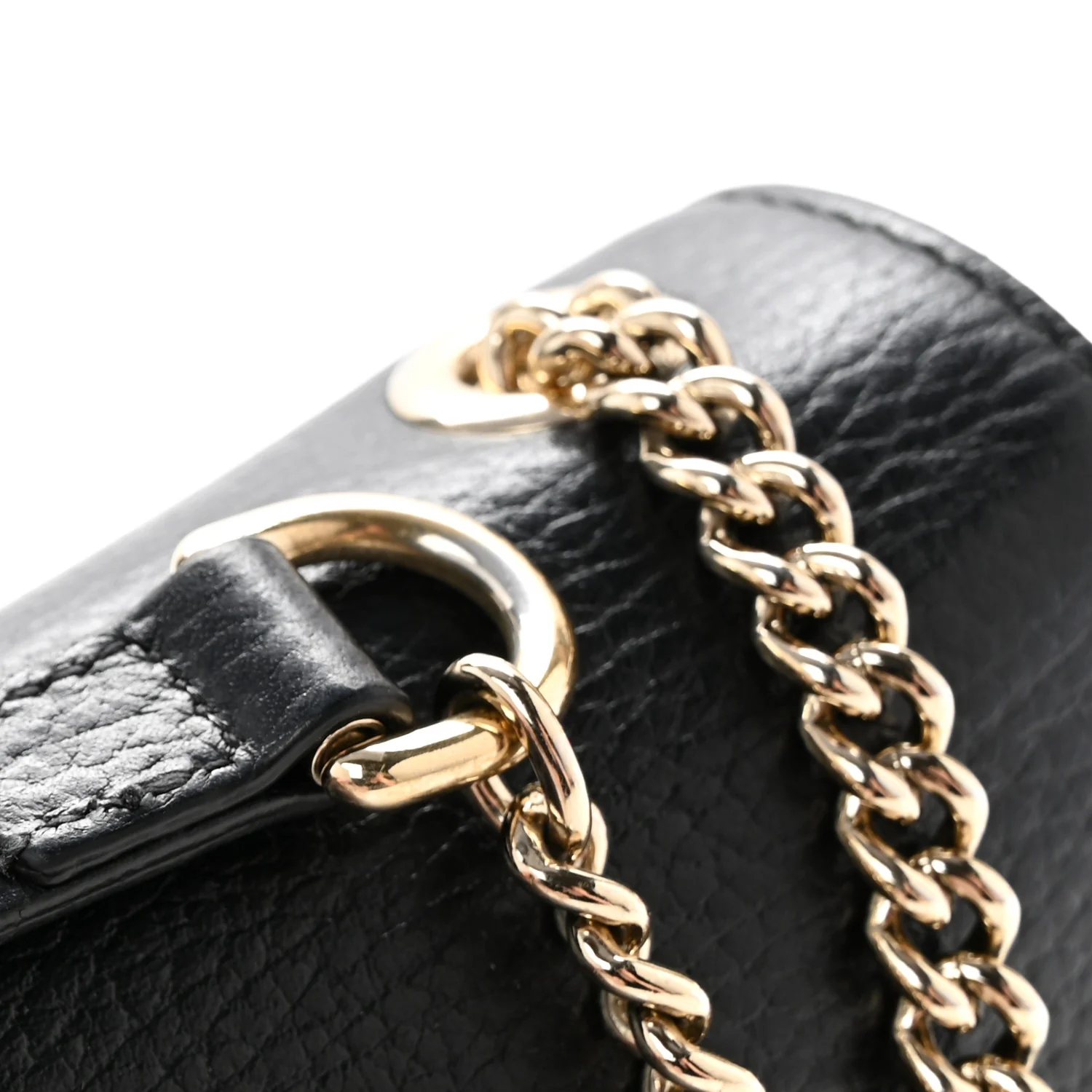 Dollar Calfskin Small Interlocking G Shoulder Bag Black - Top Club
