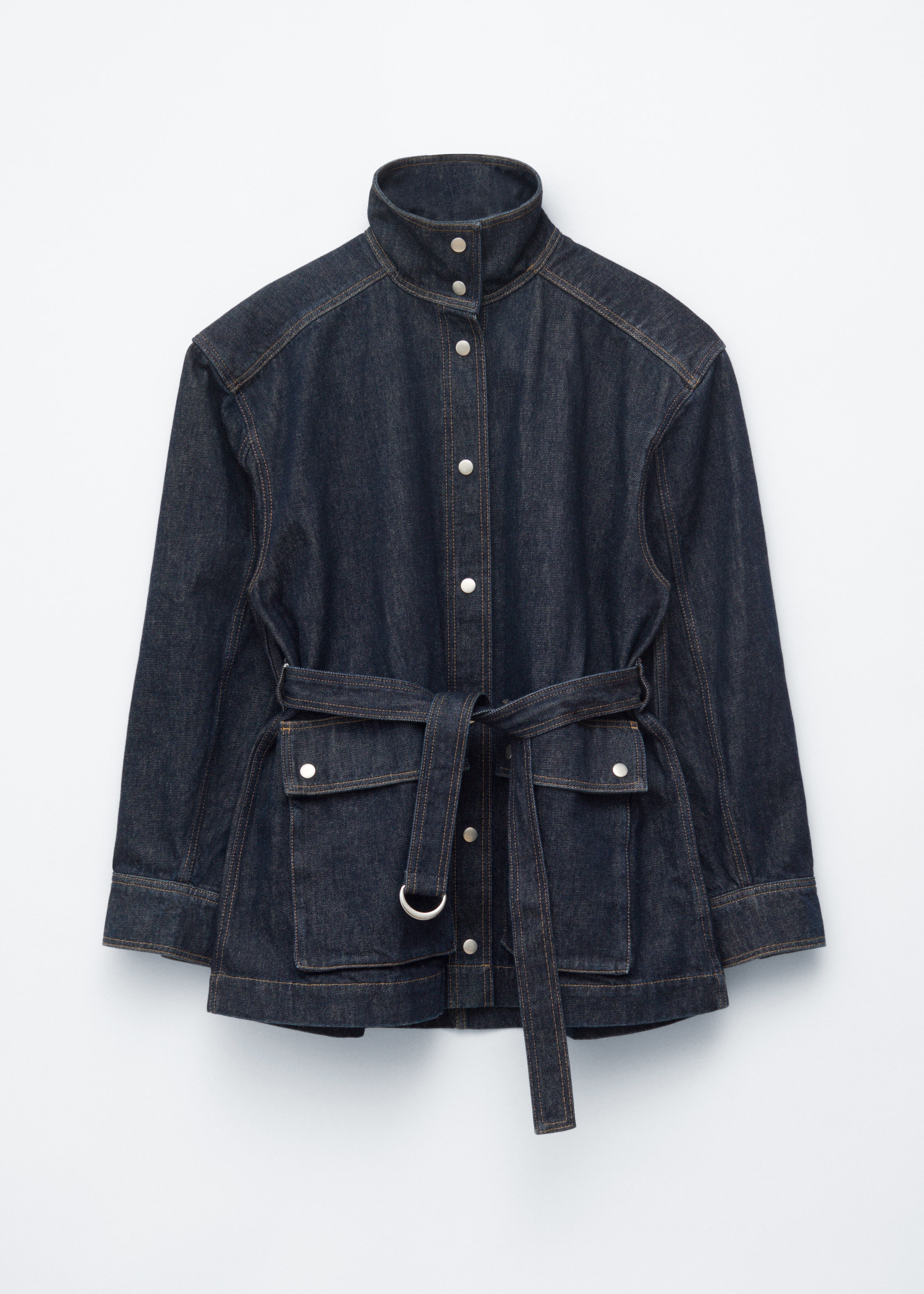 & Other Stories TIE-BELT DENIM JACKET