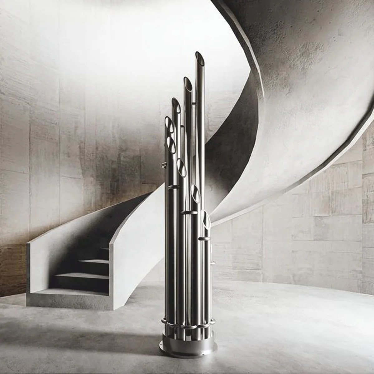 Luxury heater silver H. 190 cm - Freestanding stainless steel radiator