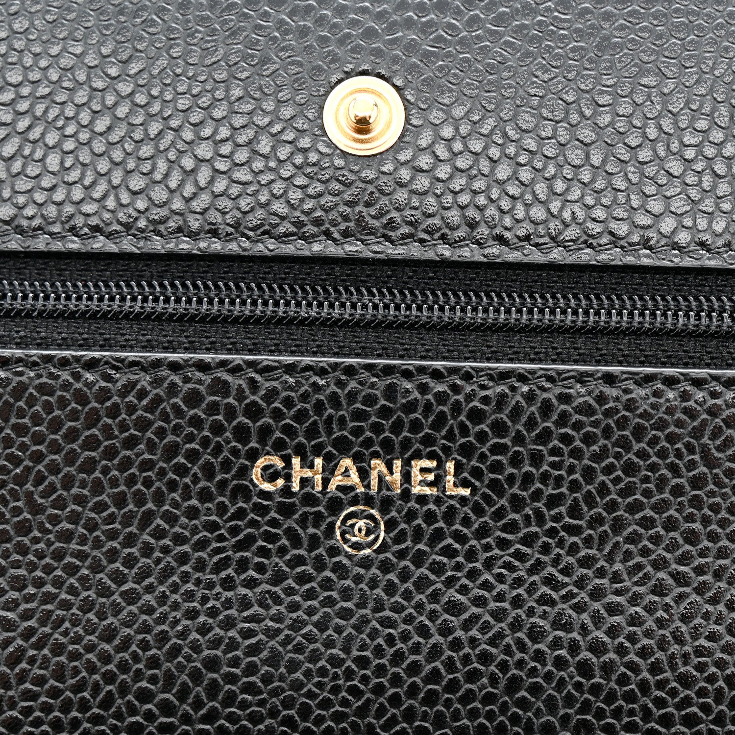 Caviar Quilted Wallet on Chain WOC Black - Top Club