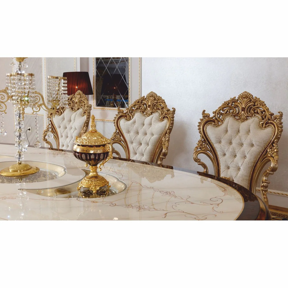 Luxury Baroque Dining Room Chair Set of 6 - Magnificent Baroque Style Dining Room Furniture