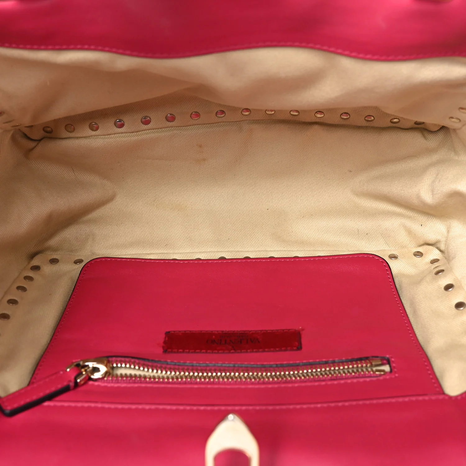 Vitello Small Rockstud Tote Cyclamin - Top Club