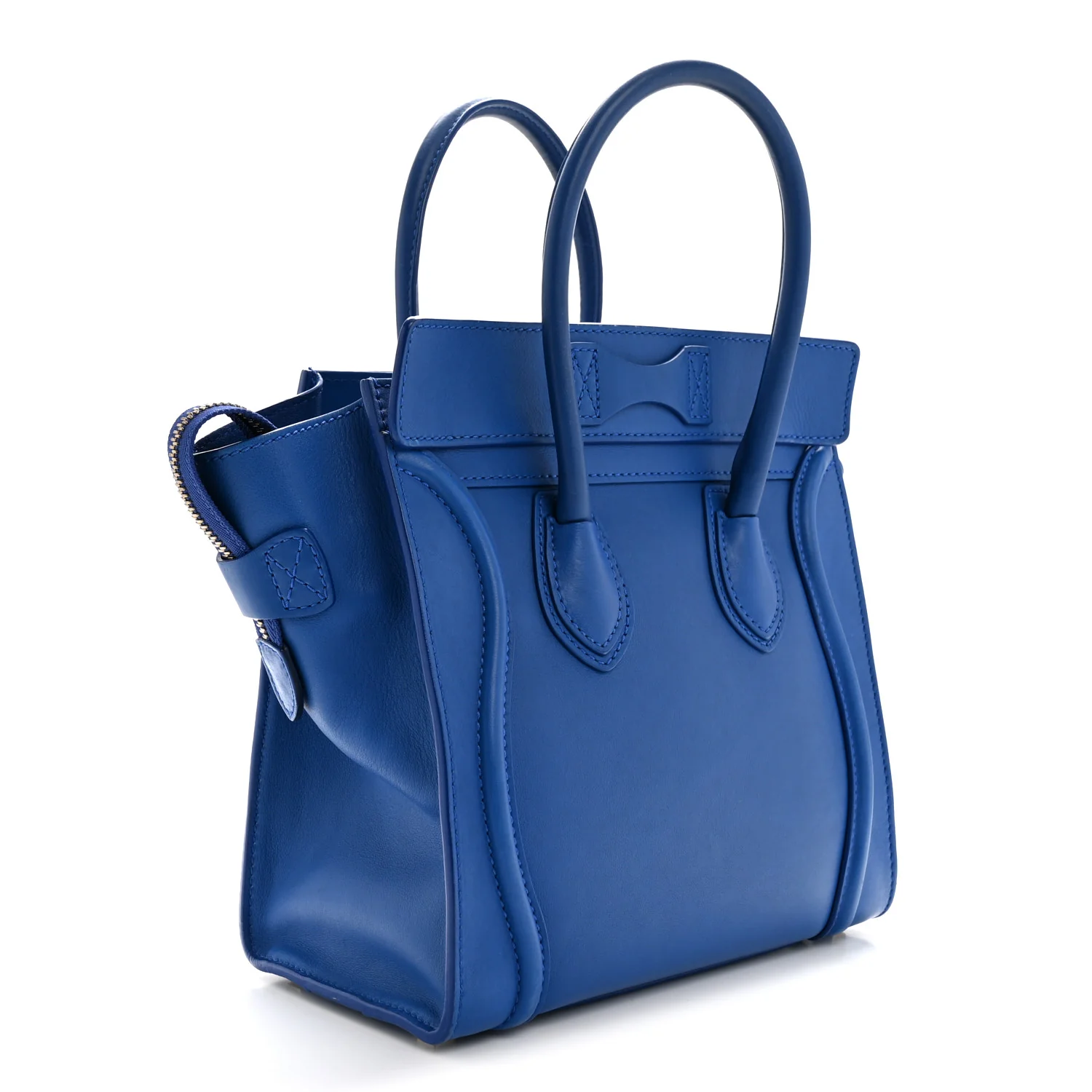 Smooth Calfskin Micro Luggage Royal Blue - Top Club