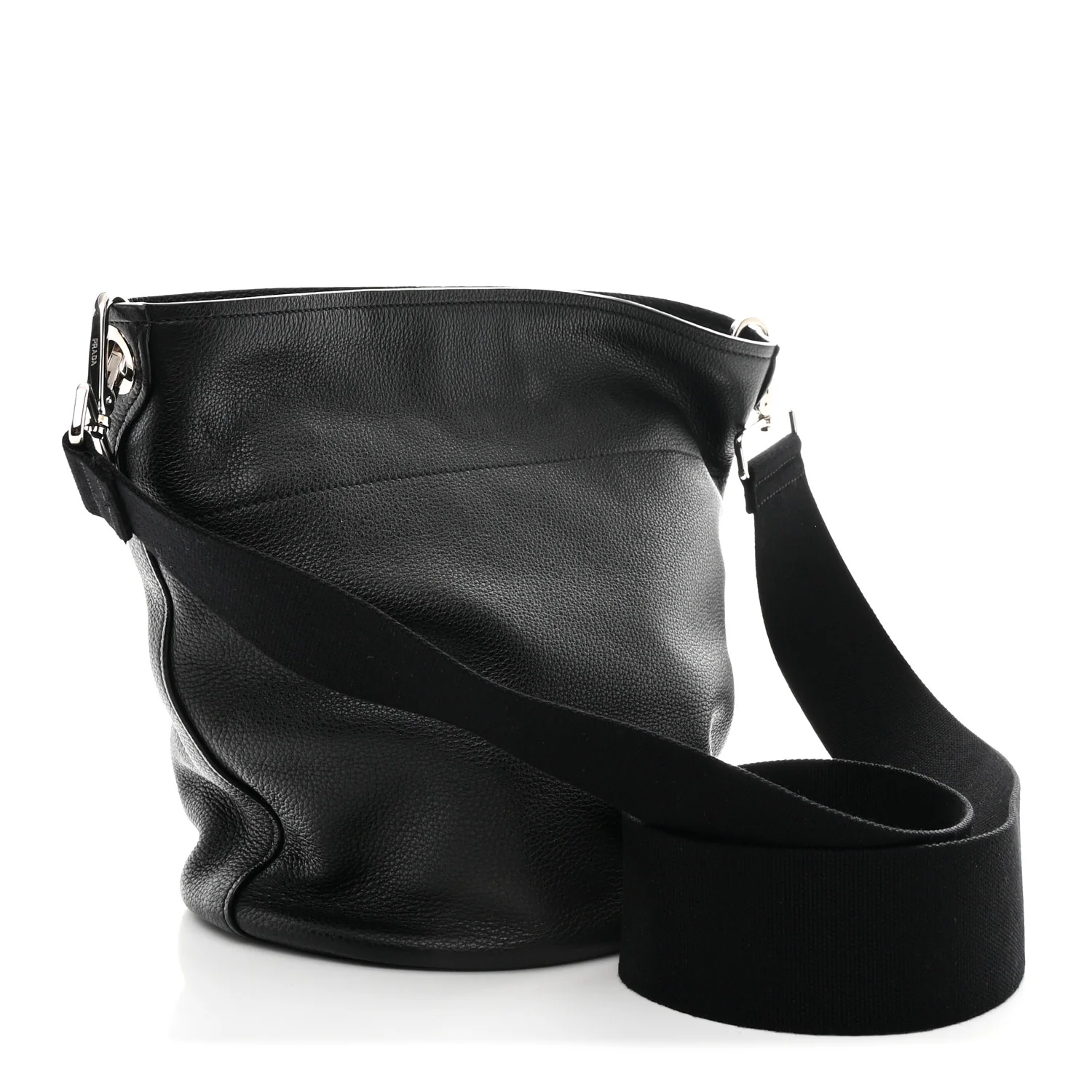 Vitello Daino Bucket Bag Black - Top Club