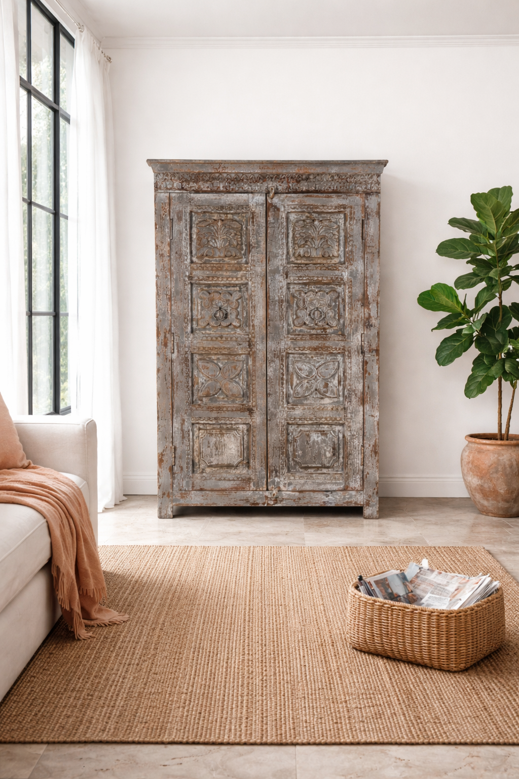 Adharva - Kast van Gerecycled Teakhout Vintage Design