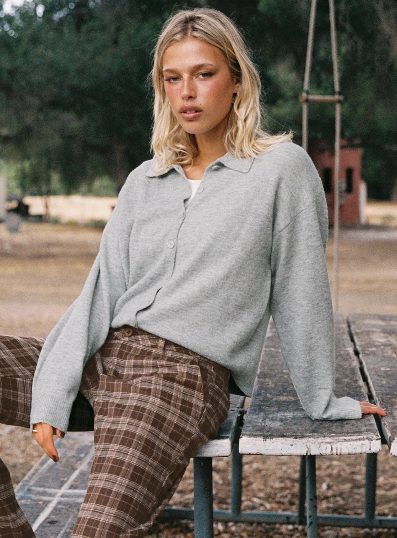 Nadyna Collared Cardigan Grey Marle