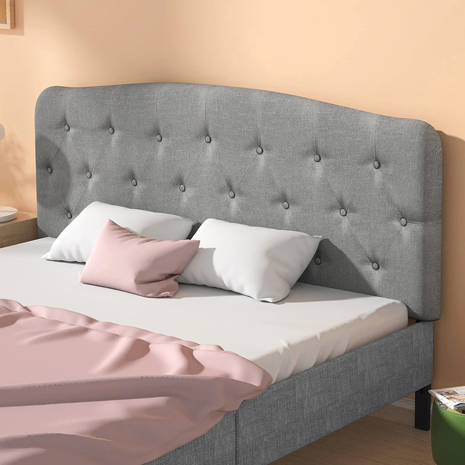 BEFOUNDLOVELY Upholstered Headboard, Adjustable Height from 38