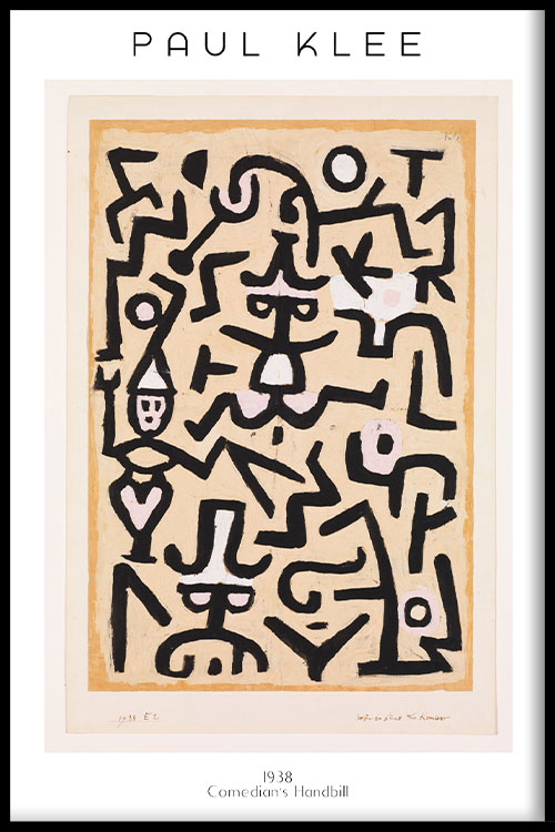 Walljar poster ingelijst - Paul Klee - Comedians Poster ingelijst - 70 x 100 cm