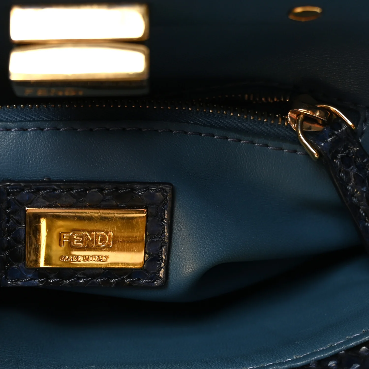 Python Shiny Nappa Mini Peekaboo Iconic Satchel Blue Jeans - Top Club