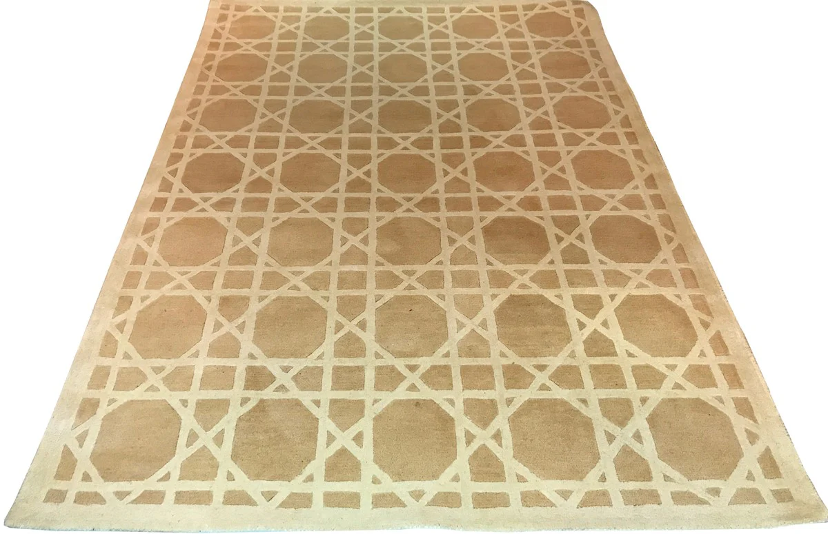 Luxury carpet from New Zealand wool beige / cream 170 x 240 cm - hand-tufted living room carpet