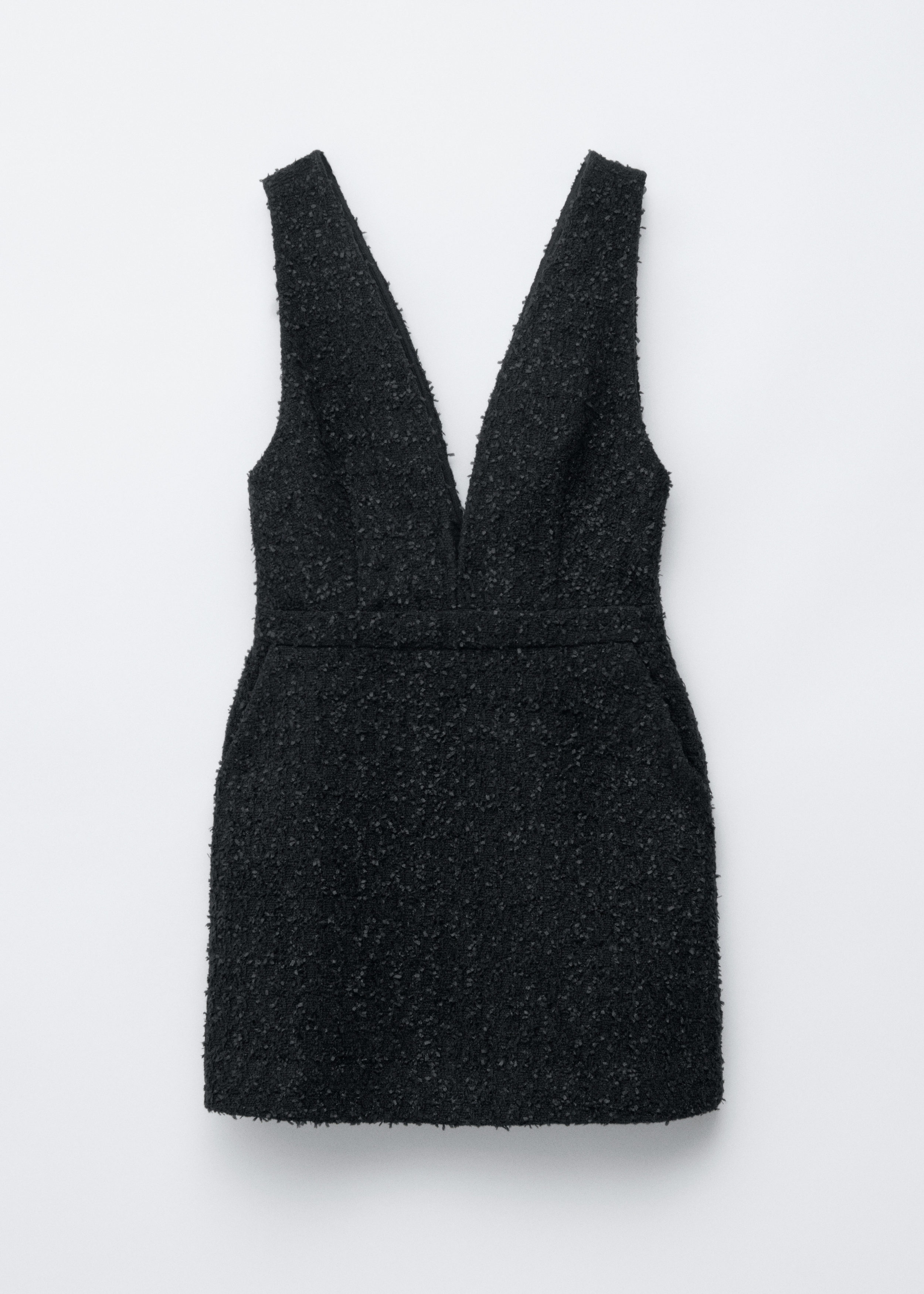 & Other Stories TEXTURED V-NECK MINI DRESS