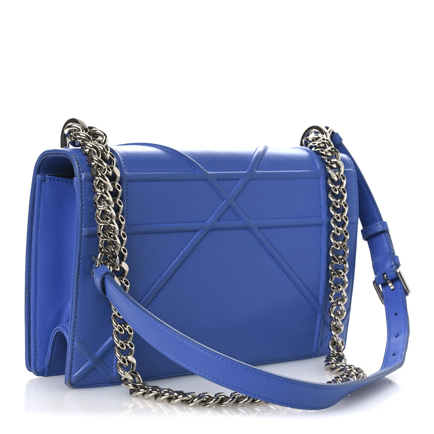 Smooth Calfskin Medium Diorama Flap Bag Blue - Top Club