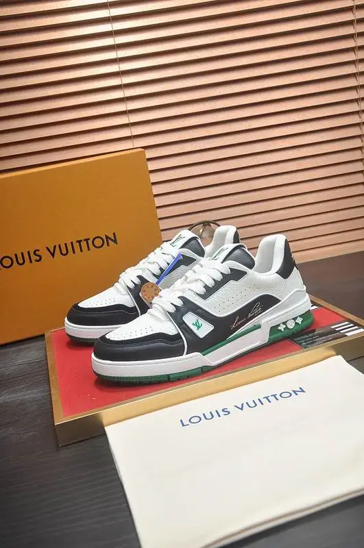Unisex Louis Vuitton Sneakers With Black White And Purple Accents - Sneaker Replica Workshop