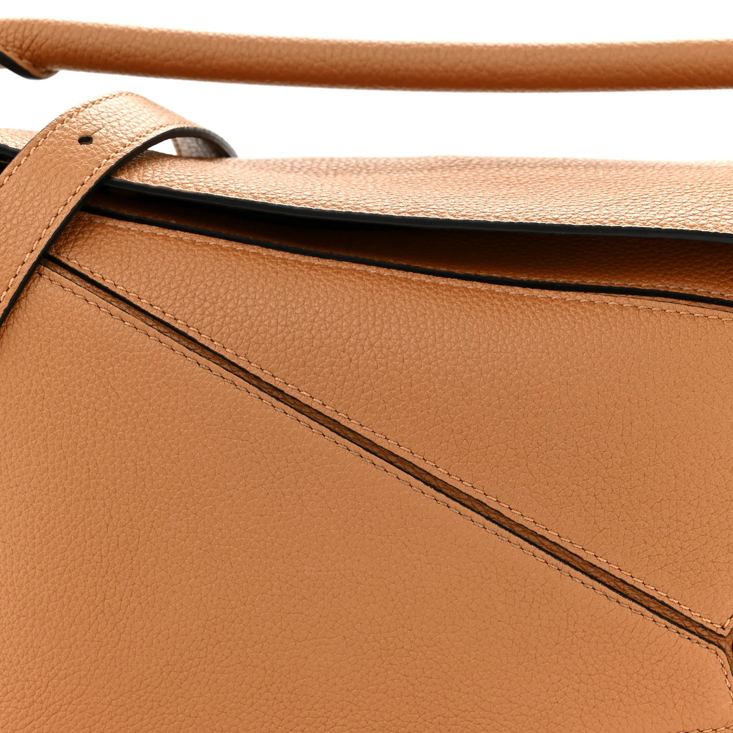 Grained Calfskin Small Puzzle Bag Tan - Top Club