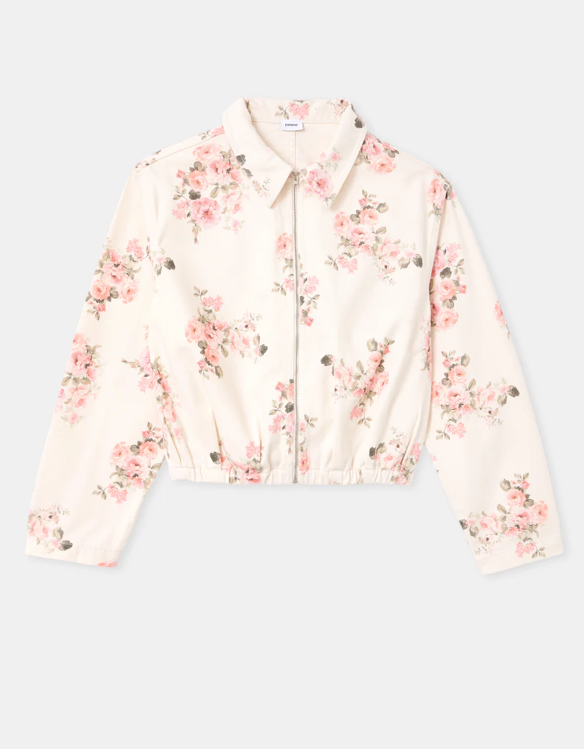 Pimkie Veste boule en toile motif fleurs