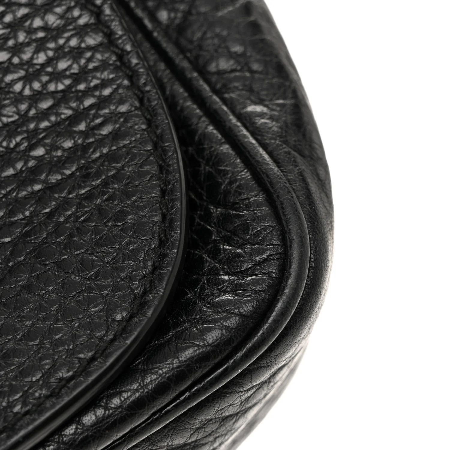 Pebbled Calfskin Small Soho Flap Crossbody Black - Top Club
