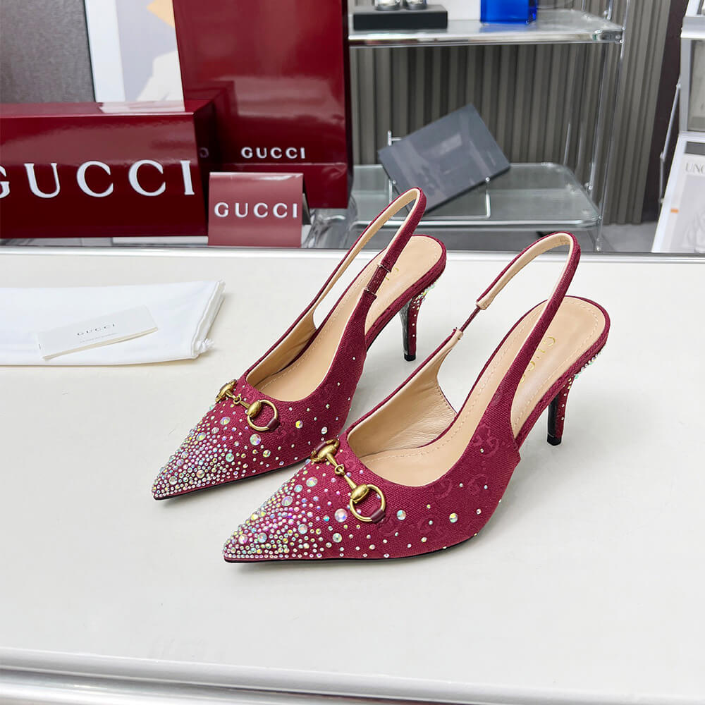 Gucci Women s slingback pump with crystal Horsebit - Top Club